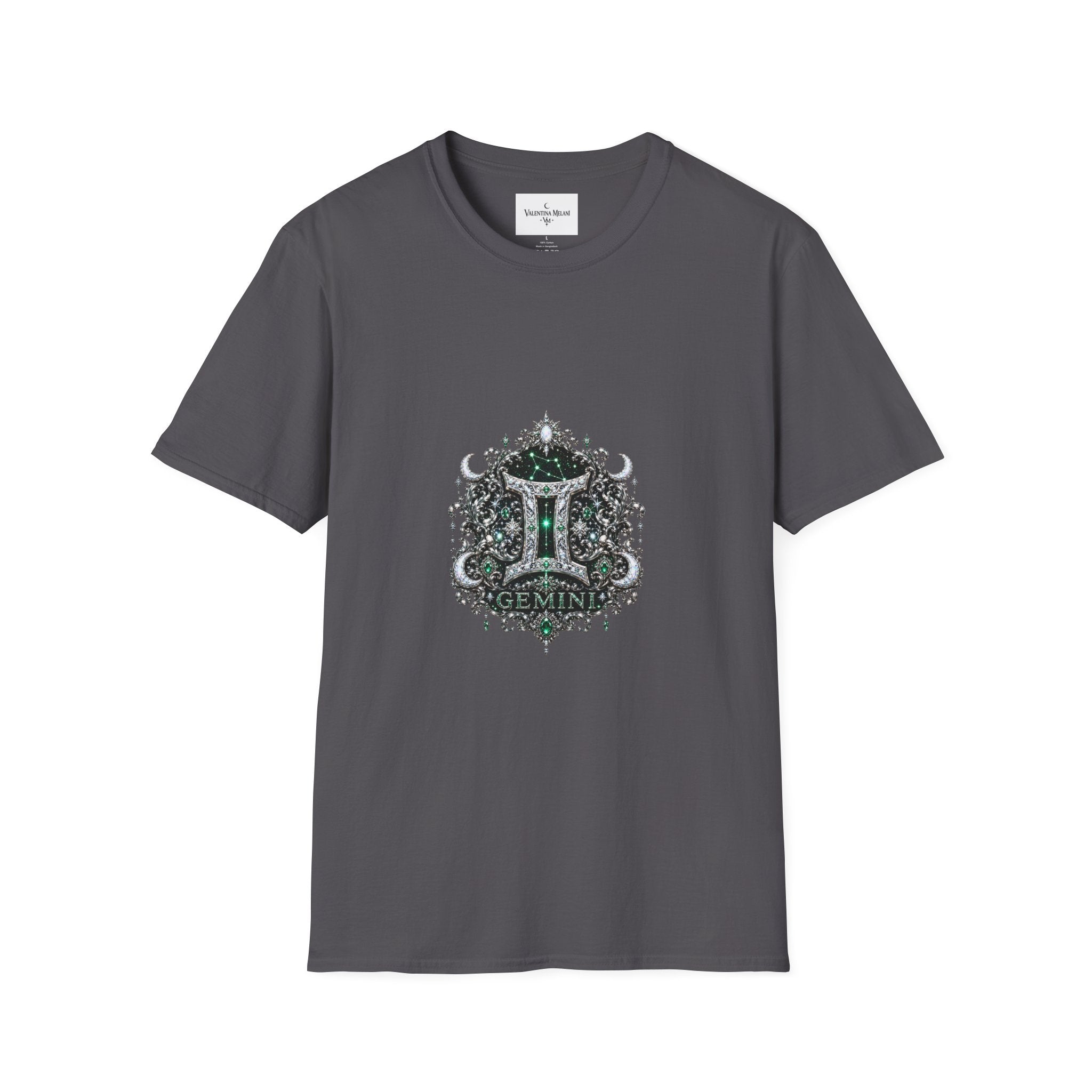Gemstone Gemini Zodiac T-Shirt | Intricate Astrology Illustration