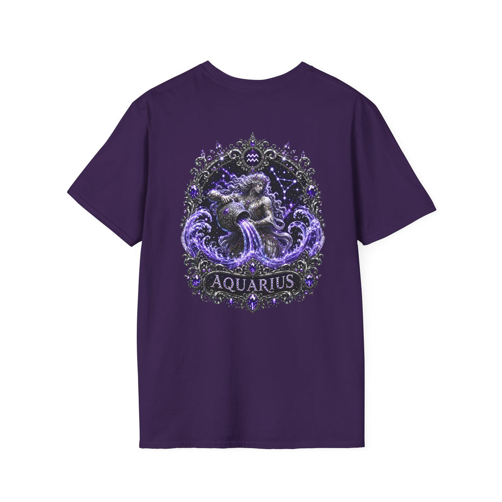 ✨ Aquarius Amethyst Tee — Zodiac Collection by Valentina Melani