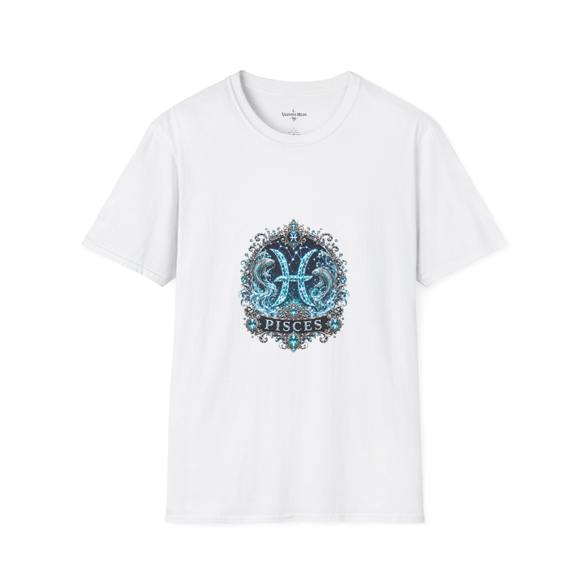 ✨ Pisces Aquamarine Tee — Zodiac Collection by Valentina Melani
