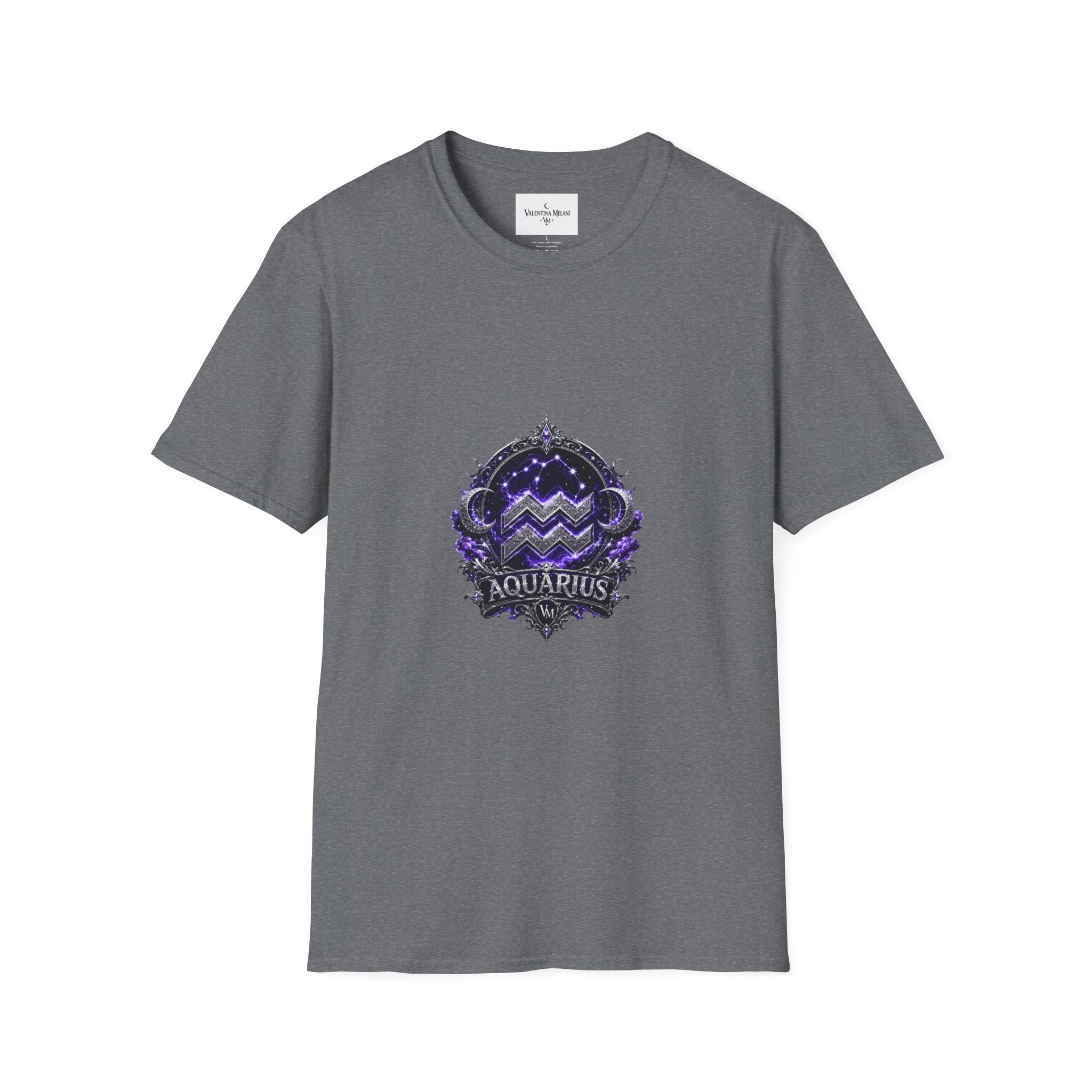 ✨ Aquarius Amethyst Tee — Zodiac Collection by Valentina Melani