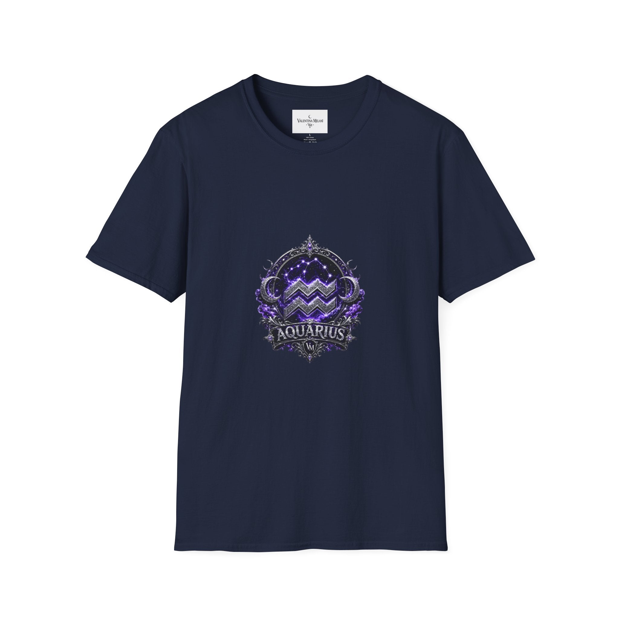 ✨ Aquarius Amethyst Tee — Zodiac Collection by Valentina Melani