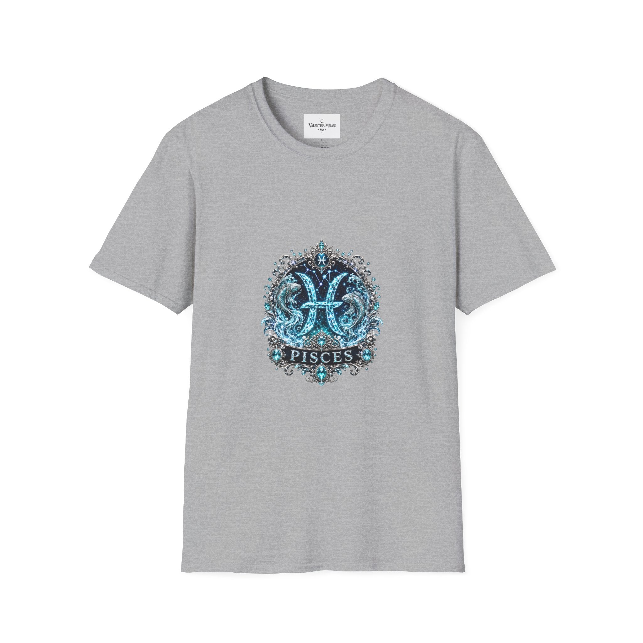 ✨ Pisces Aquamarine Tee — Zodiac Collection by Valentina Melani