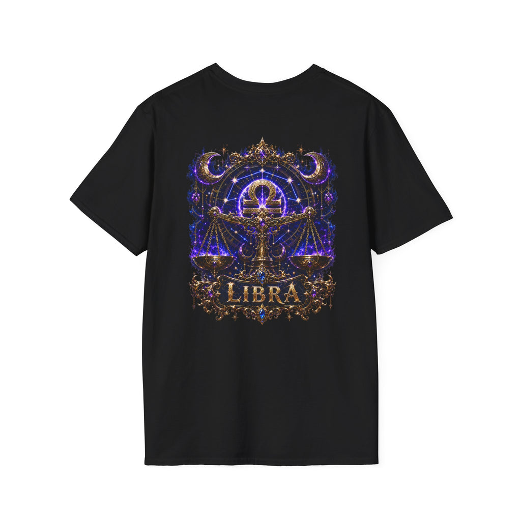 Libra Zodiac Crest T-Shirt | Astrology Sign Tee, Celestial Horoscope Design