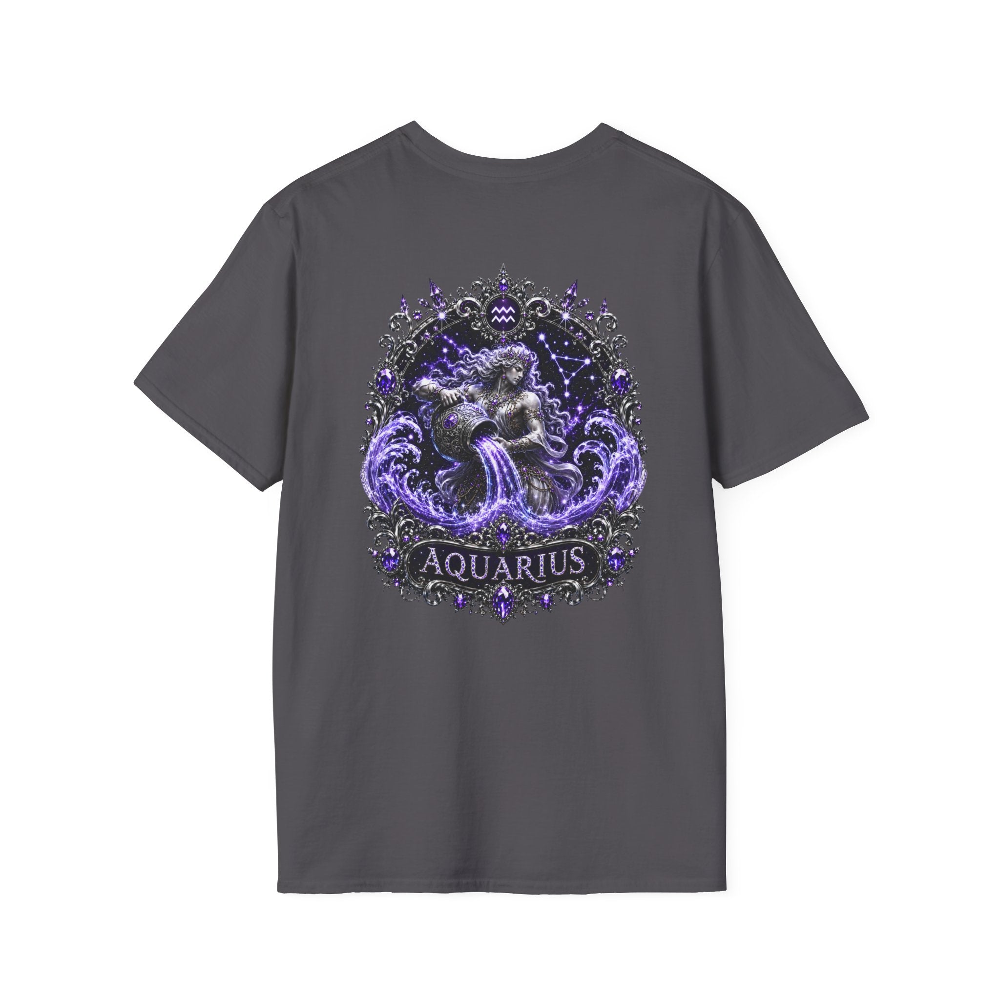 ✨ Aquarius Amethyst Tee — Zodiac Collection by Valentina Melani