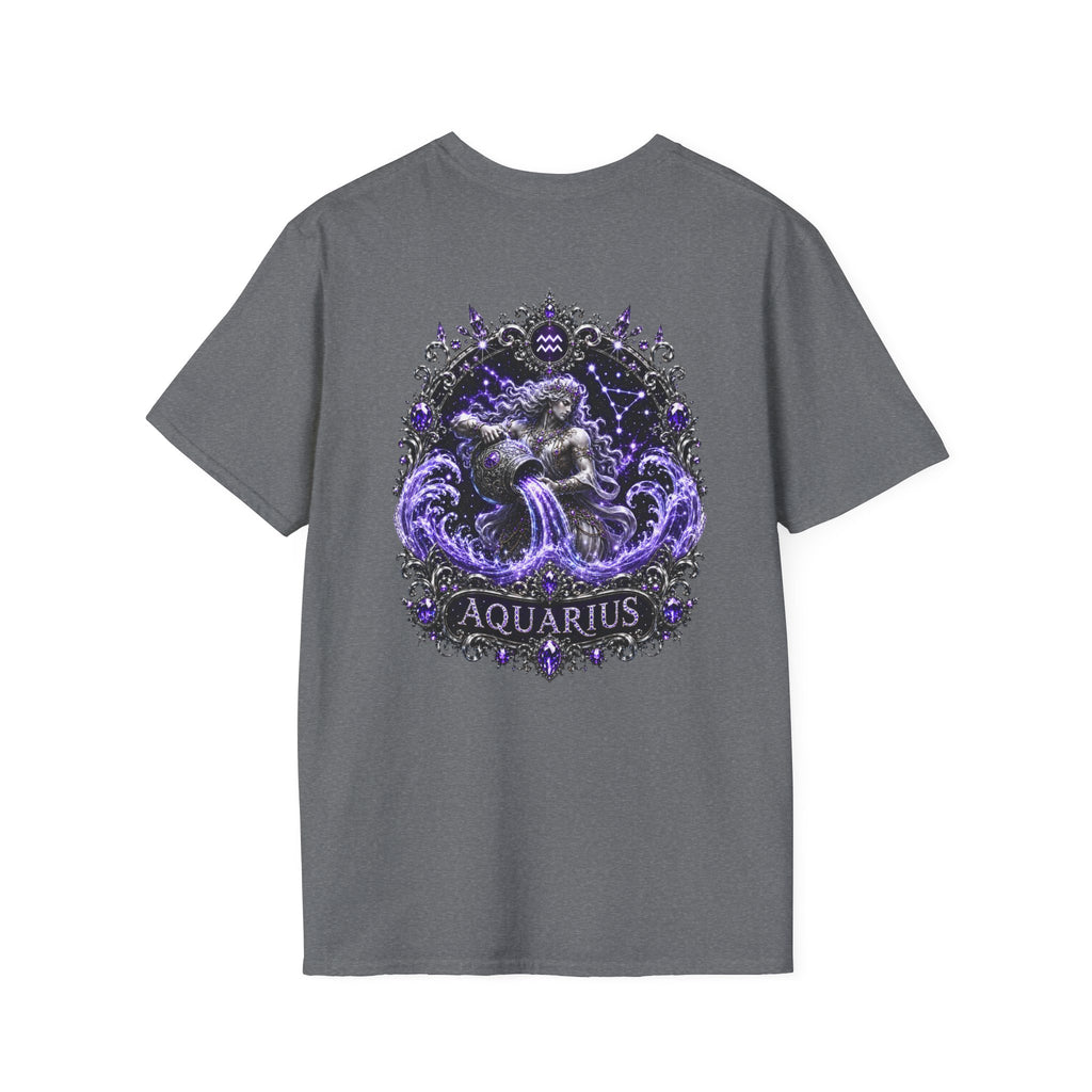 ✨ Aquarius Amethyst Tee — Zodiac Collection by Valentina Melani