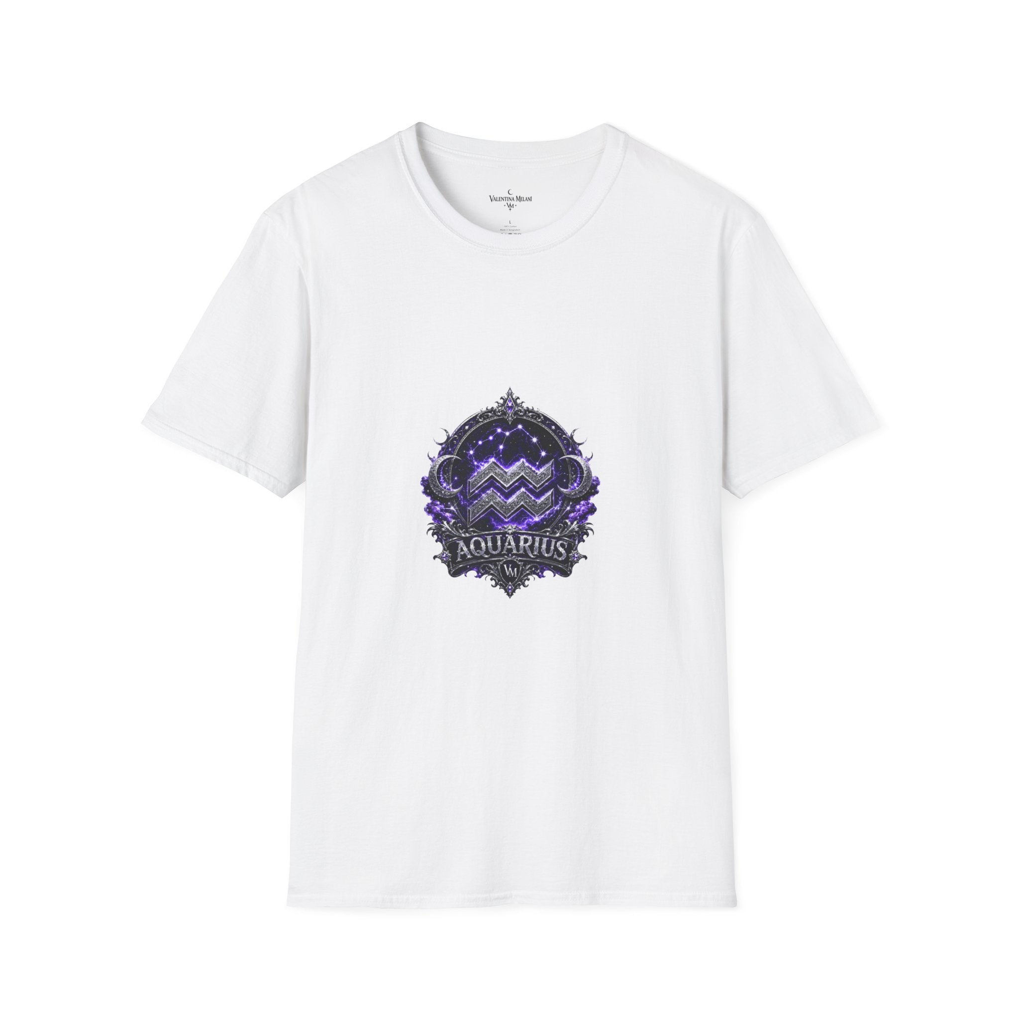 ✨ Aquarius Amethyst Tee — Zodiac Collection by Valentina Melani