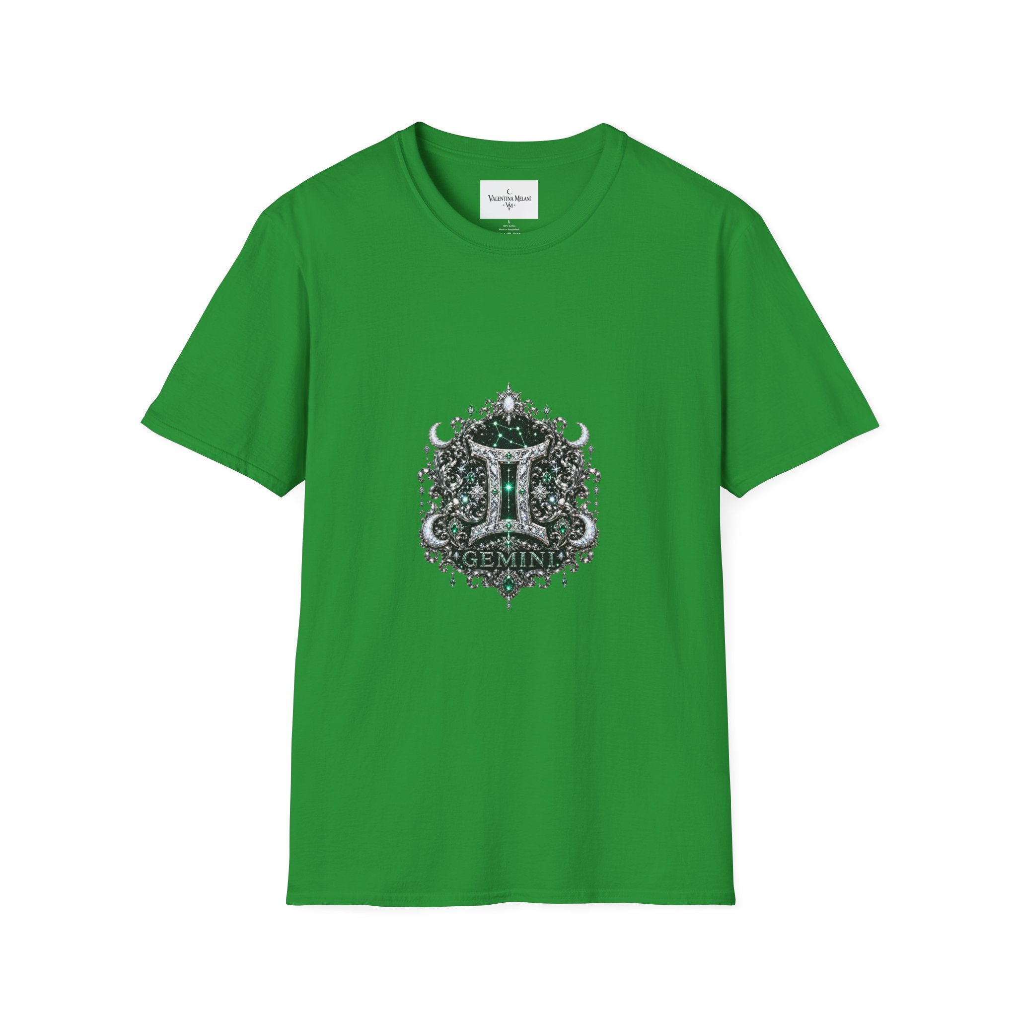 Gemstone Gemini Zodiac T-Shirt | Intricate Astrology Illustration
