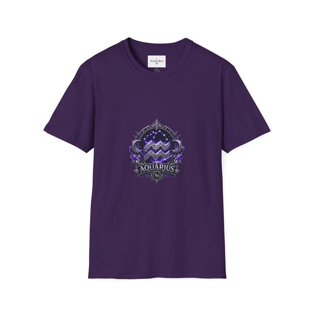 ✨ Aquarius Amethyst Tee — Zodiac Collection by Valentina Melani