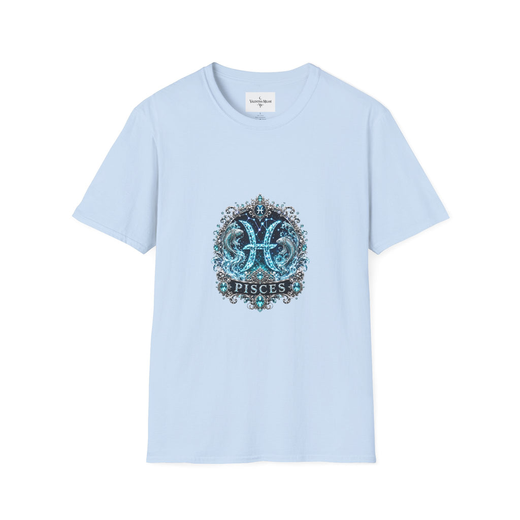 ✨ Pisces Aquamarine Tee — Zodiac Collection by Valentina Melani
