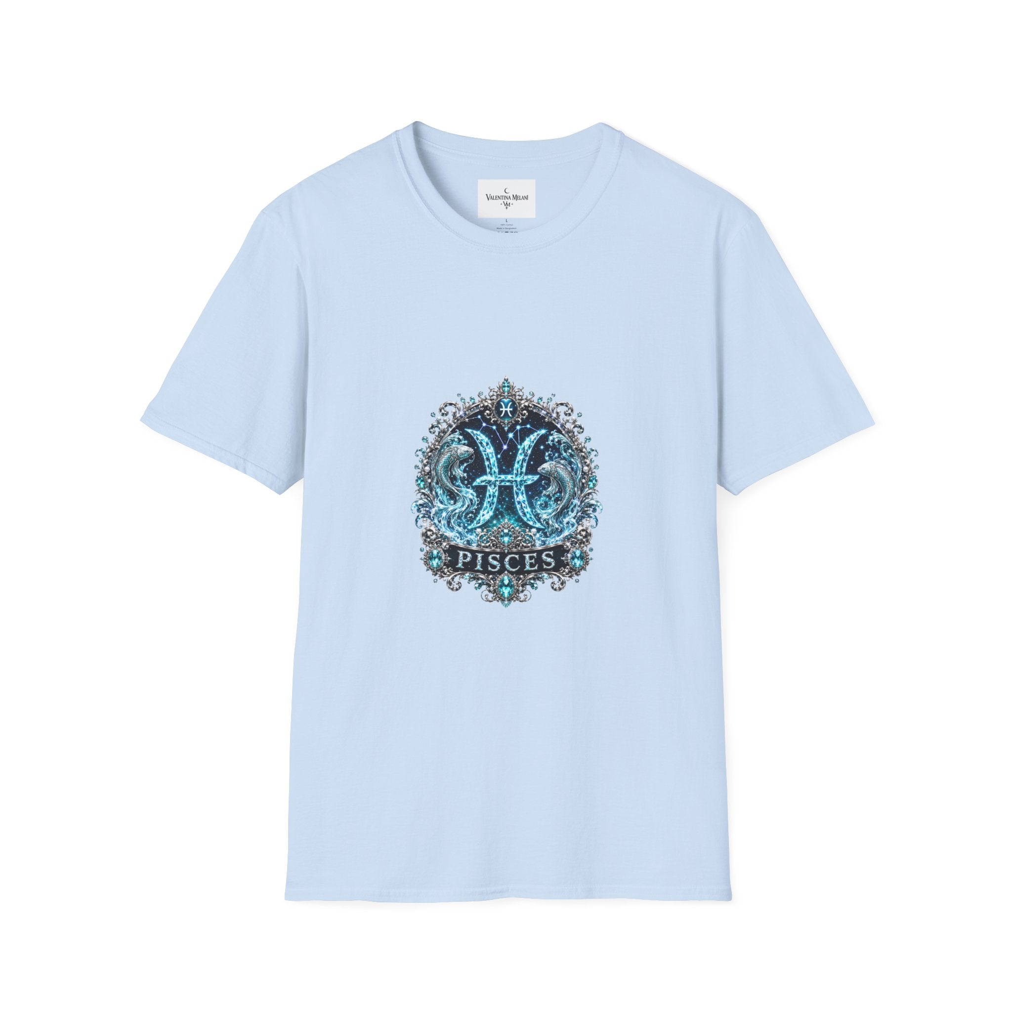 ✨ Pisces Aquamarine Tee — Zodiac Collection by Valentina Melani