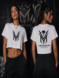 Venomous V Logo Women's Crop Tee — Edgy Snake Emblem Graphic Top