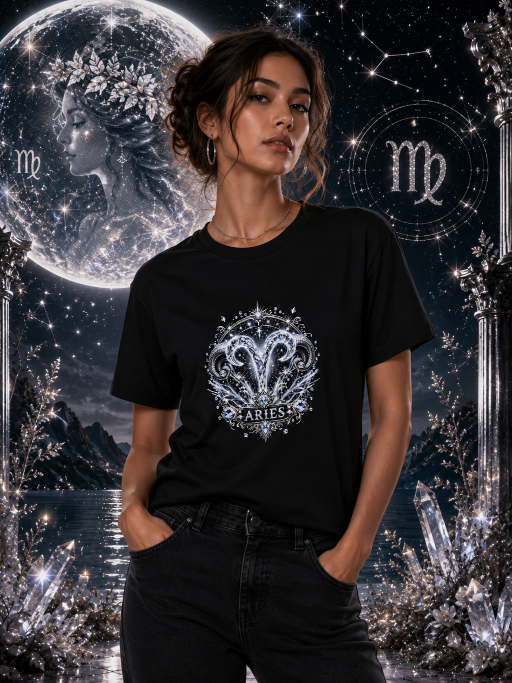 Aries Zodiac Collection Diamond Tee | Valentina Melani