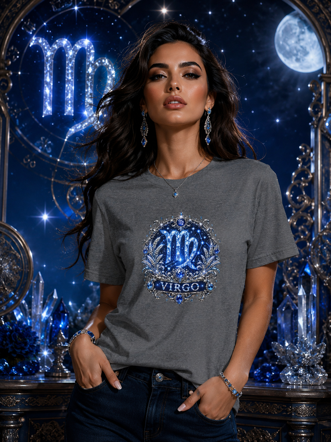 Virgo Sapphire Zodiac Collection Tee | Valentina Melani