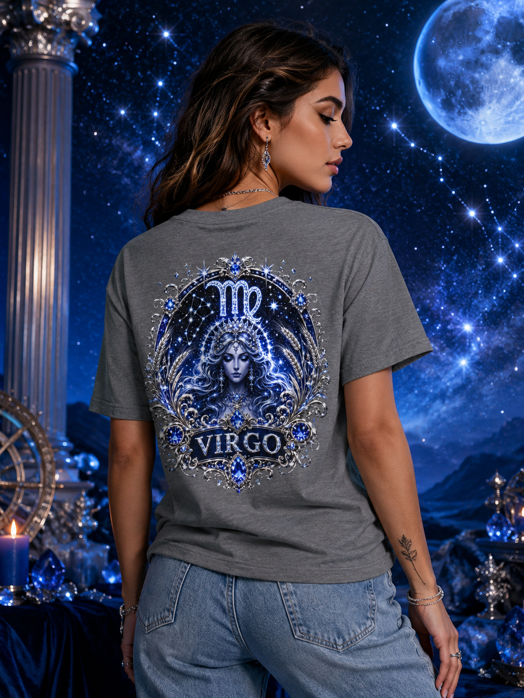 Virgo Sapphire Zodiac Collection Tee | Valentina Melani