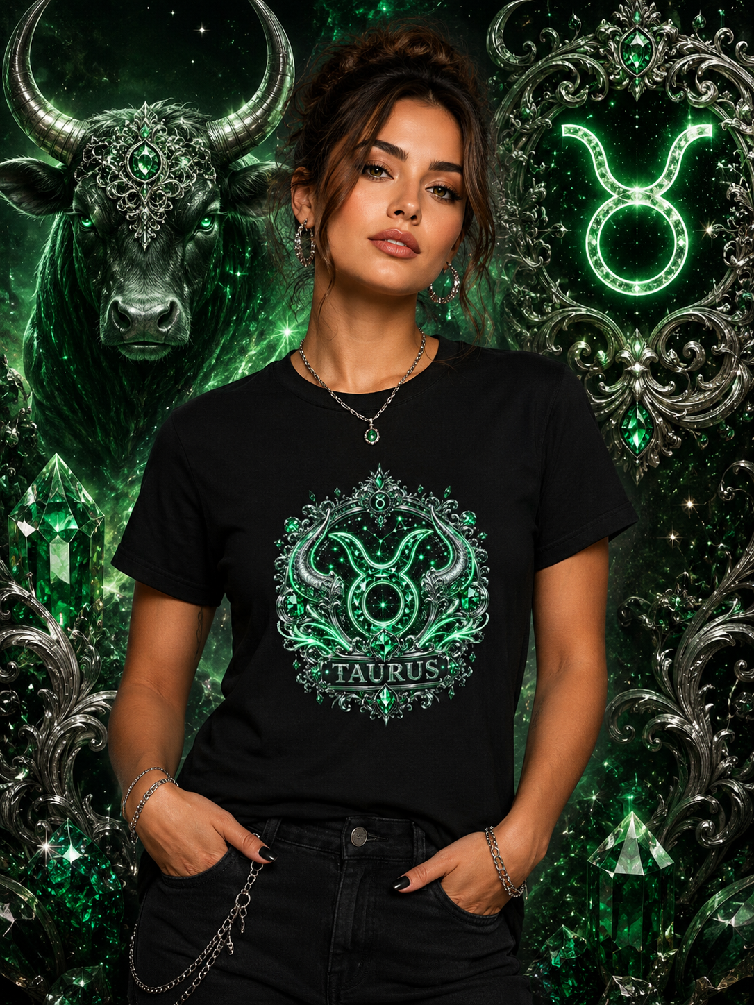 Taurus Emerald Zodiac Collection Tee | Valentina Melani