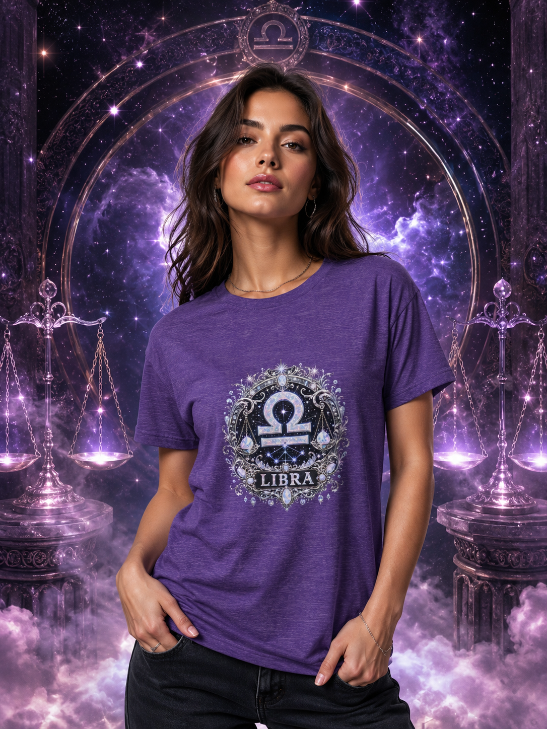 ✨ Libra Opal Tee — Zodiac Collection by Valentina Melani