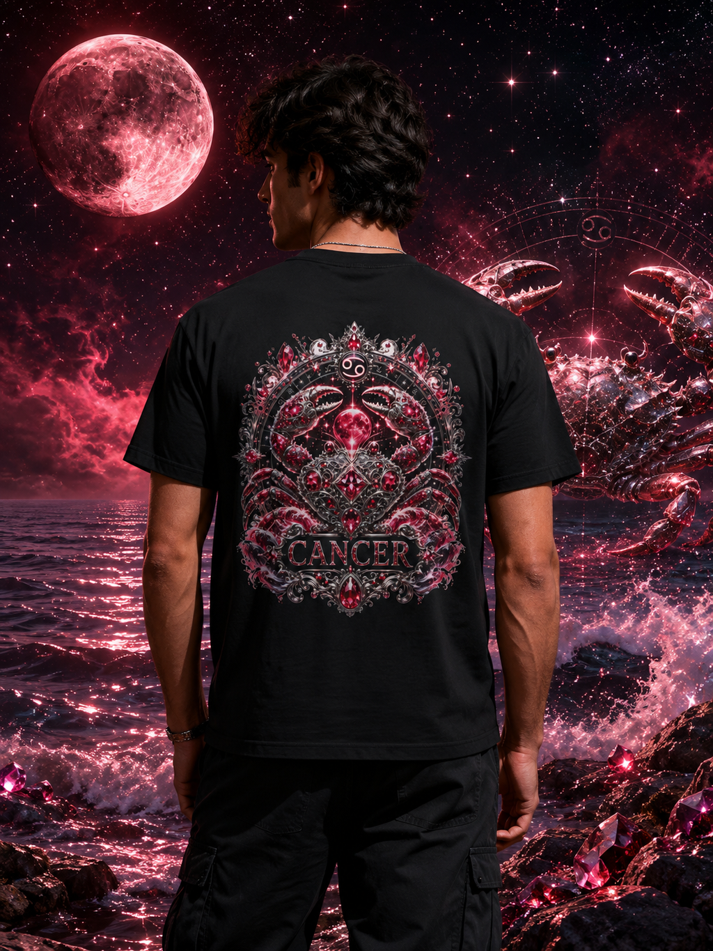 ✨ Cancer Ruby Tee — Zodiac Collection by Valentina Melani