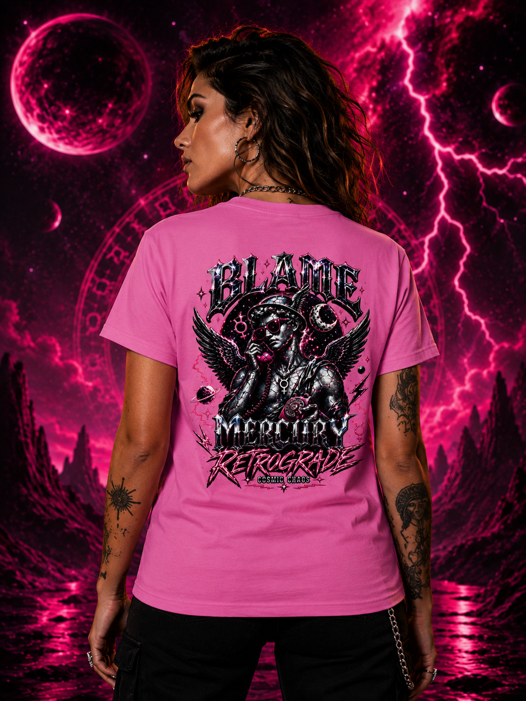 Blame Mercury Retrograde Tee — Cosmic Chaos Collection
