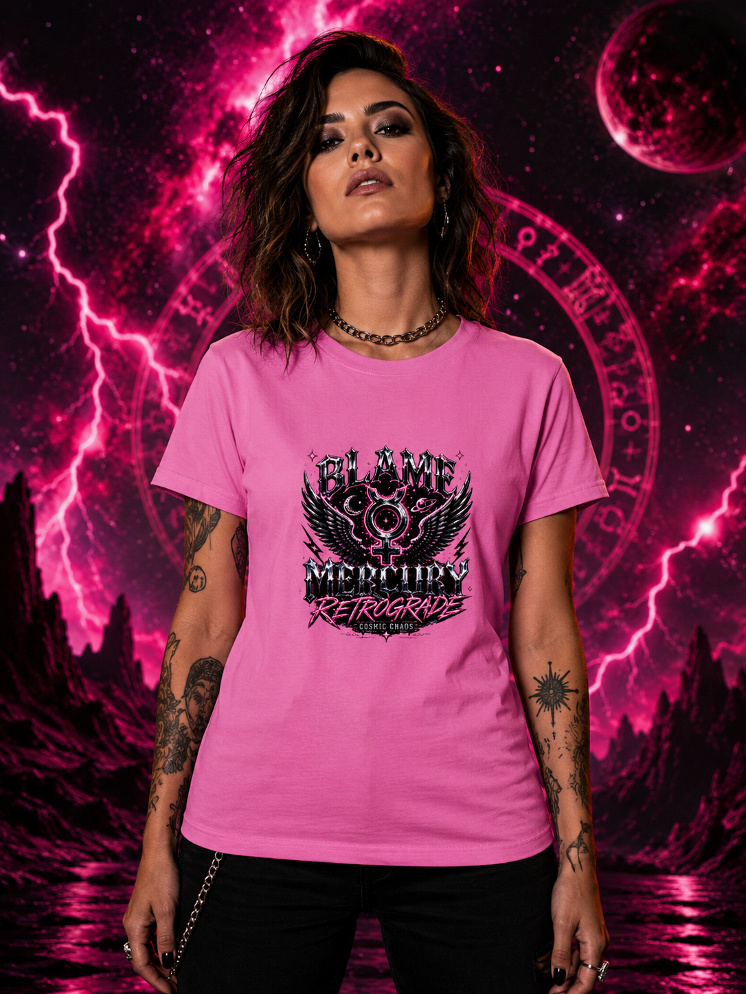 Blame Mercury Retrograde Tee — Cosmic Chaos Collection