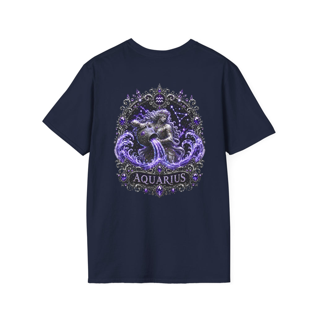 ✨ Aquarius Amethyst Tee — Zodiac Collection by Valentina Melani