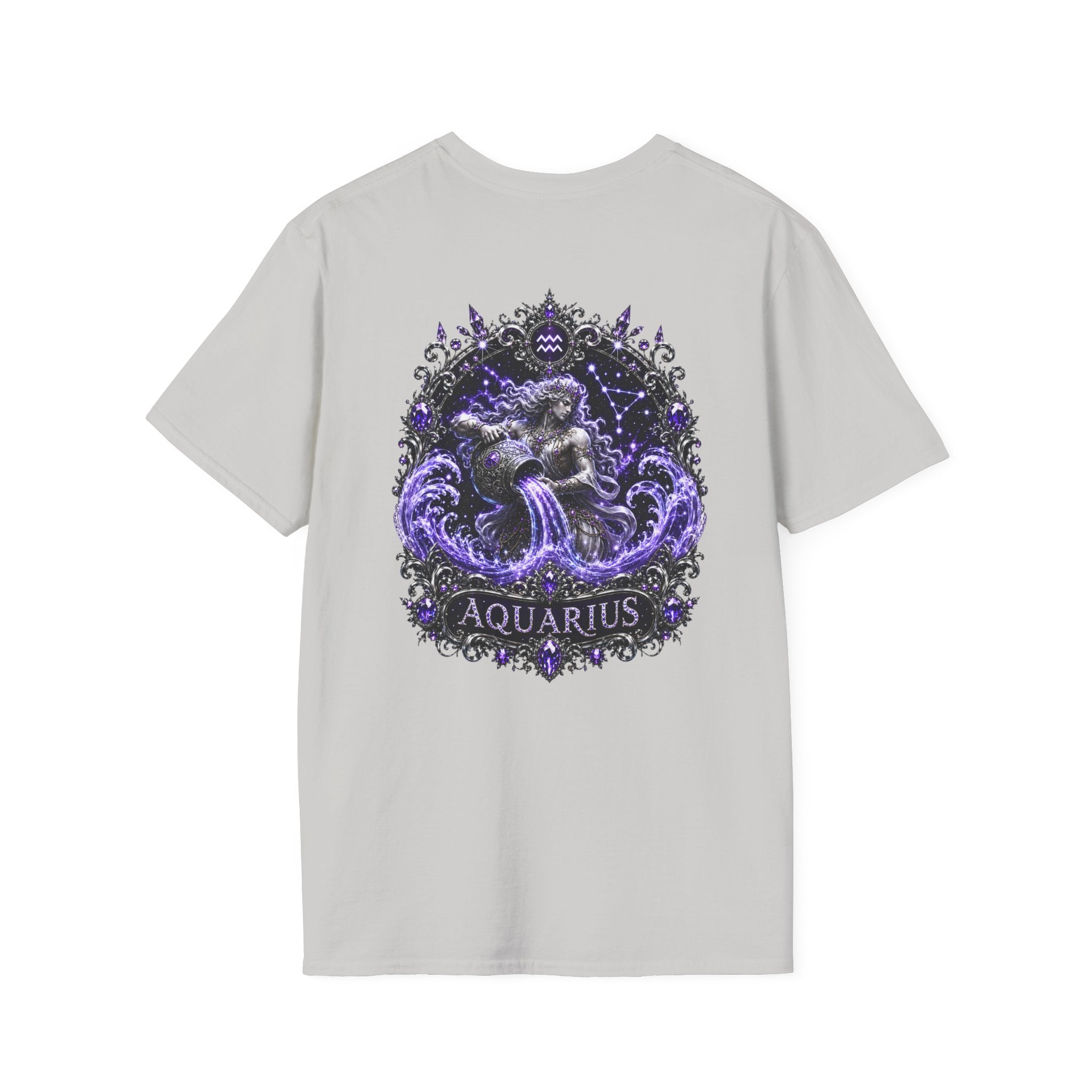 ✨ Aquarius Amethyst Tee — Zodiac Collection by Valentina Melani
