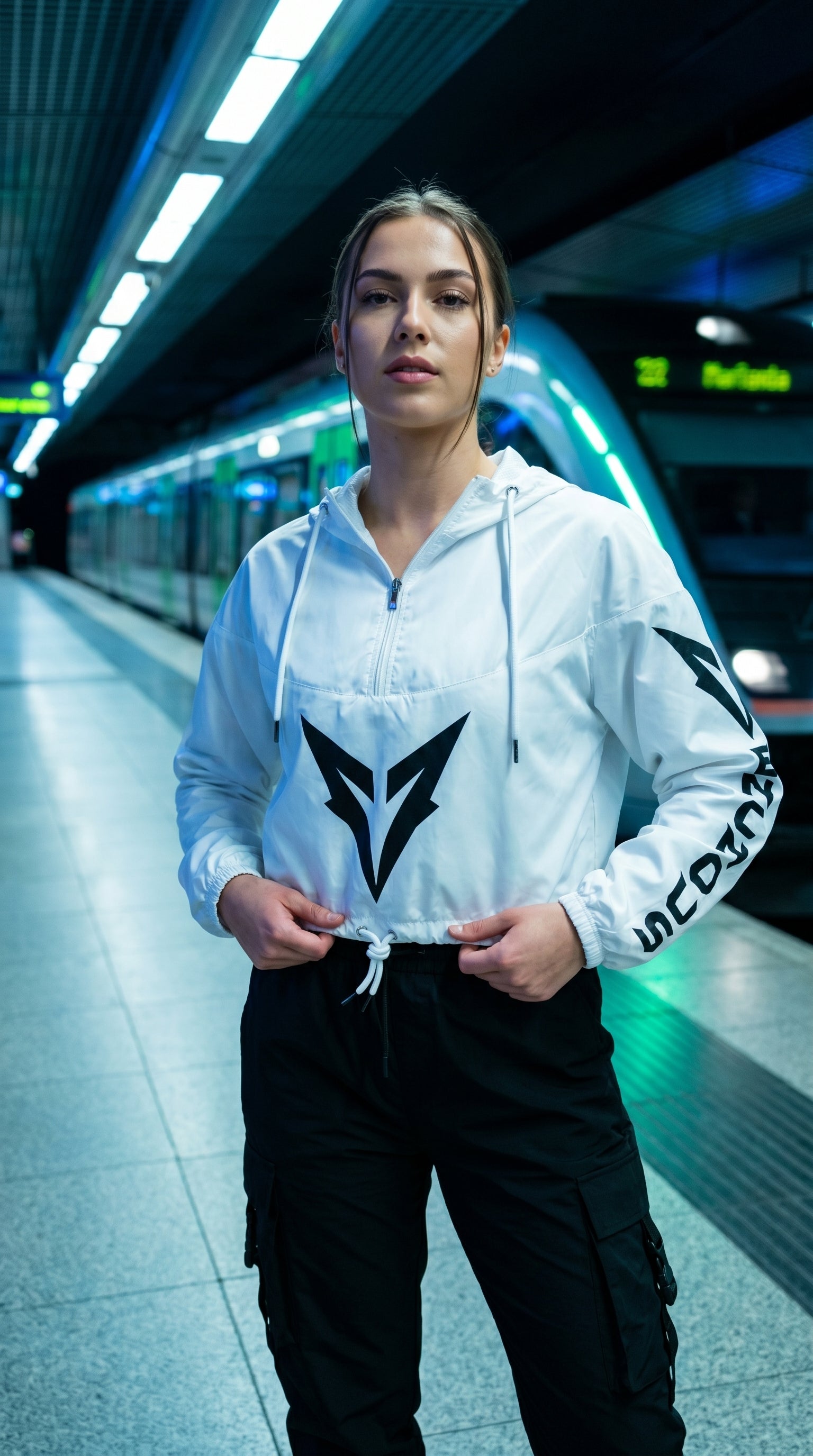 Women’s Venom cropped windbreaker with White or Black Trim