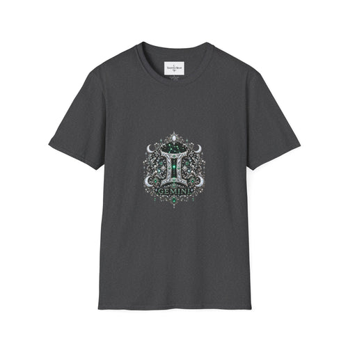 Gemstone Gemini Zodiac T-Shirt | Intricate Astrology Illustration