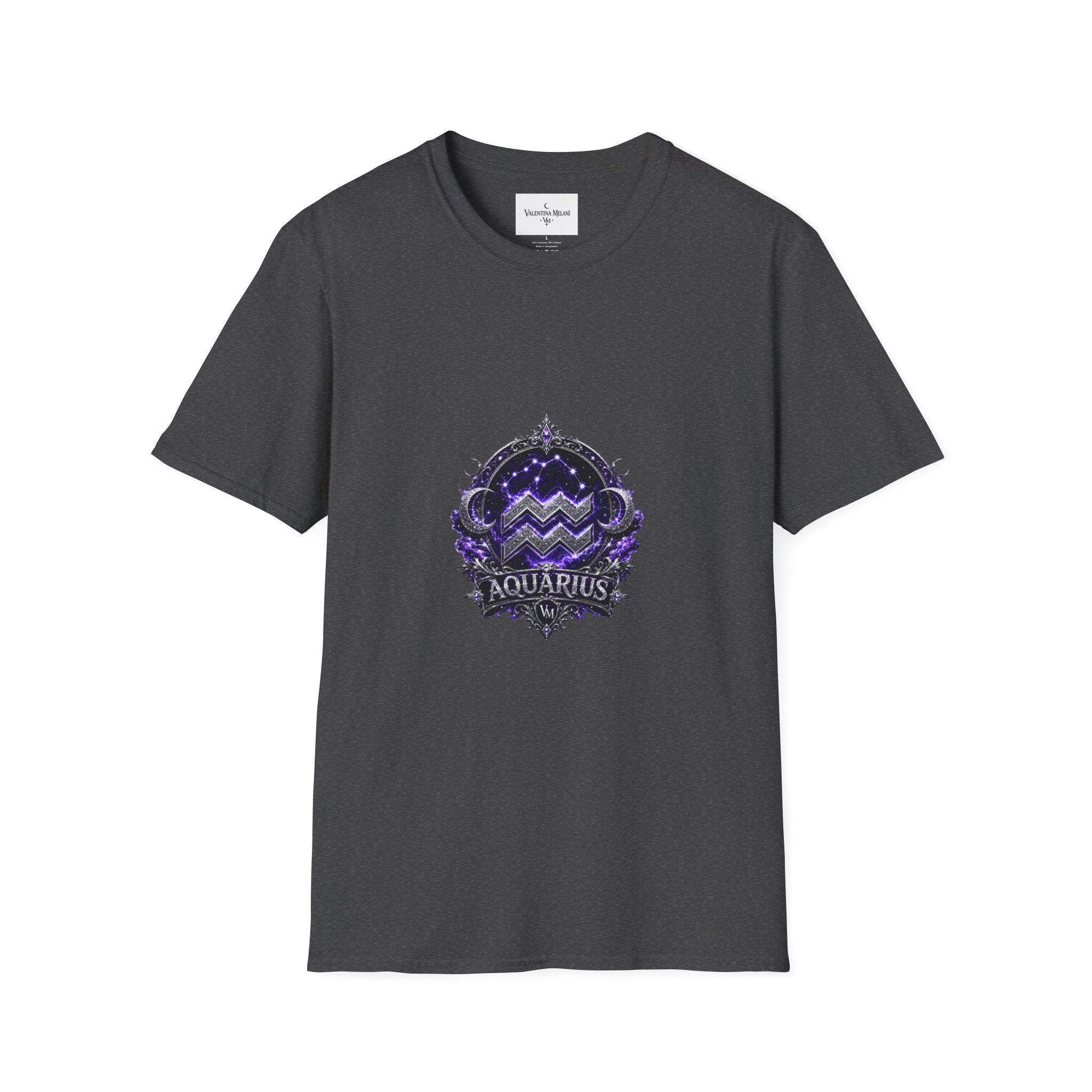 ✨ Aquarius Amethyst Tee — Zodiac Collection by Valentina Melani