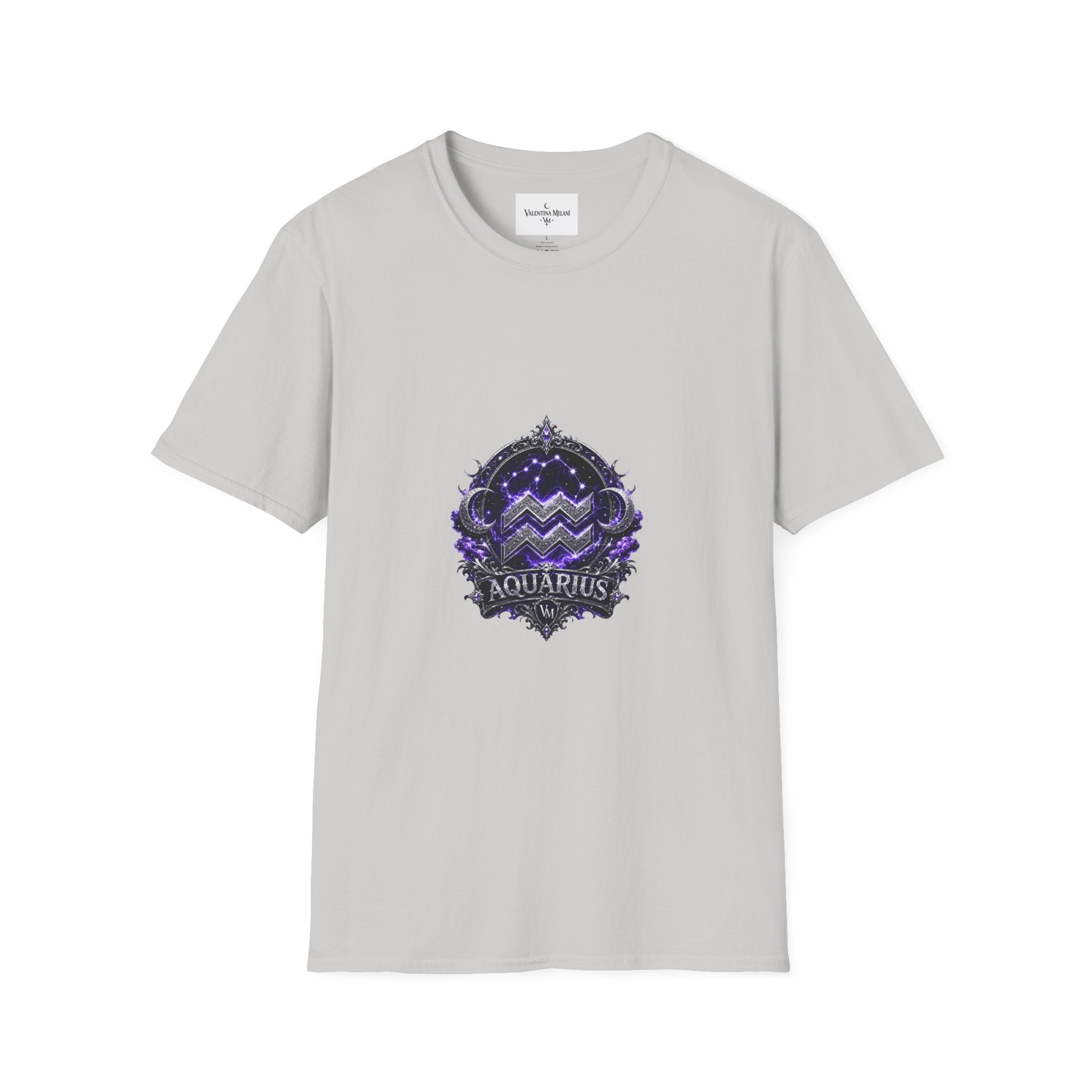 ✨ Aquarius Amethyst Tee — Zodiac Collection by Valentina Melani