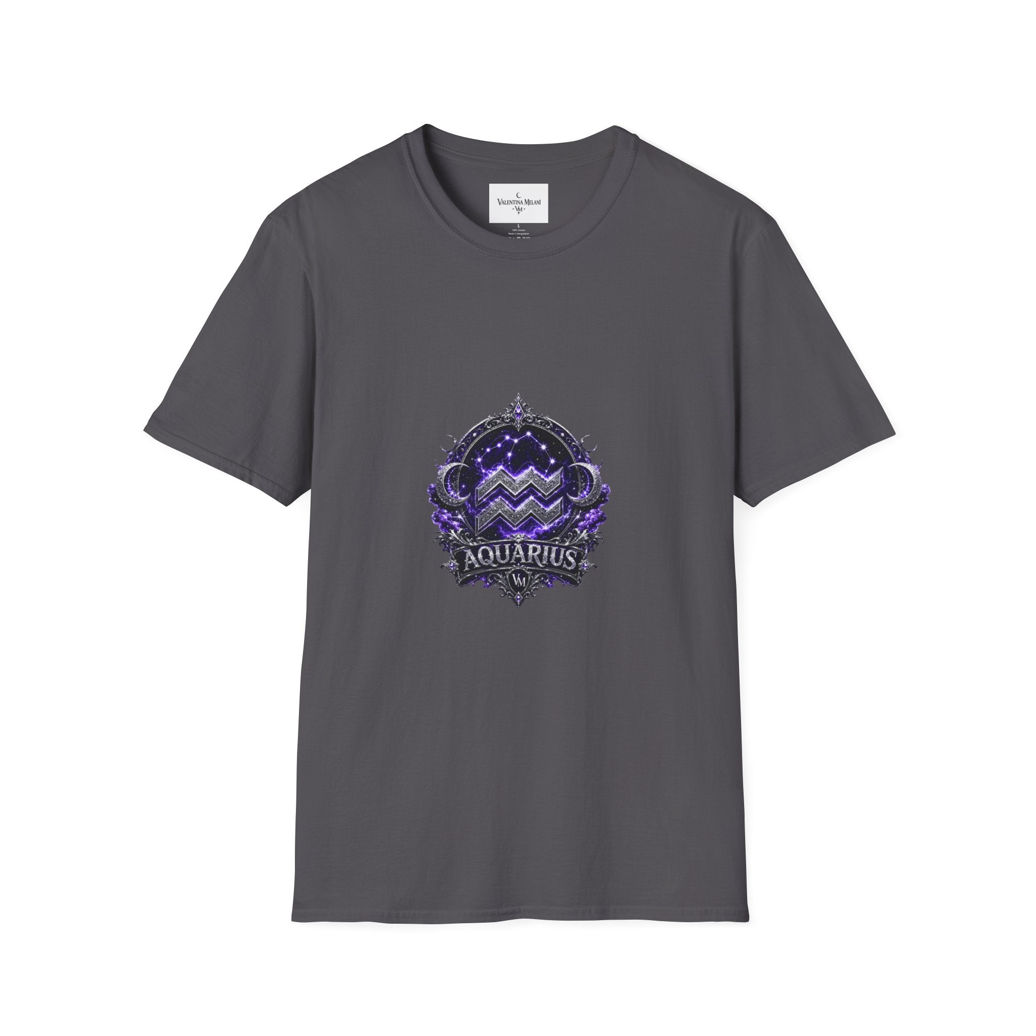 ✨ Aquarius Amethyst Tee — Zodiac Collection by Valentina Melani