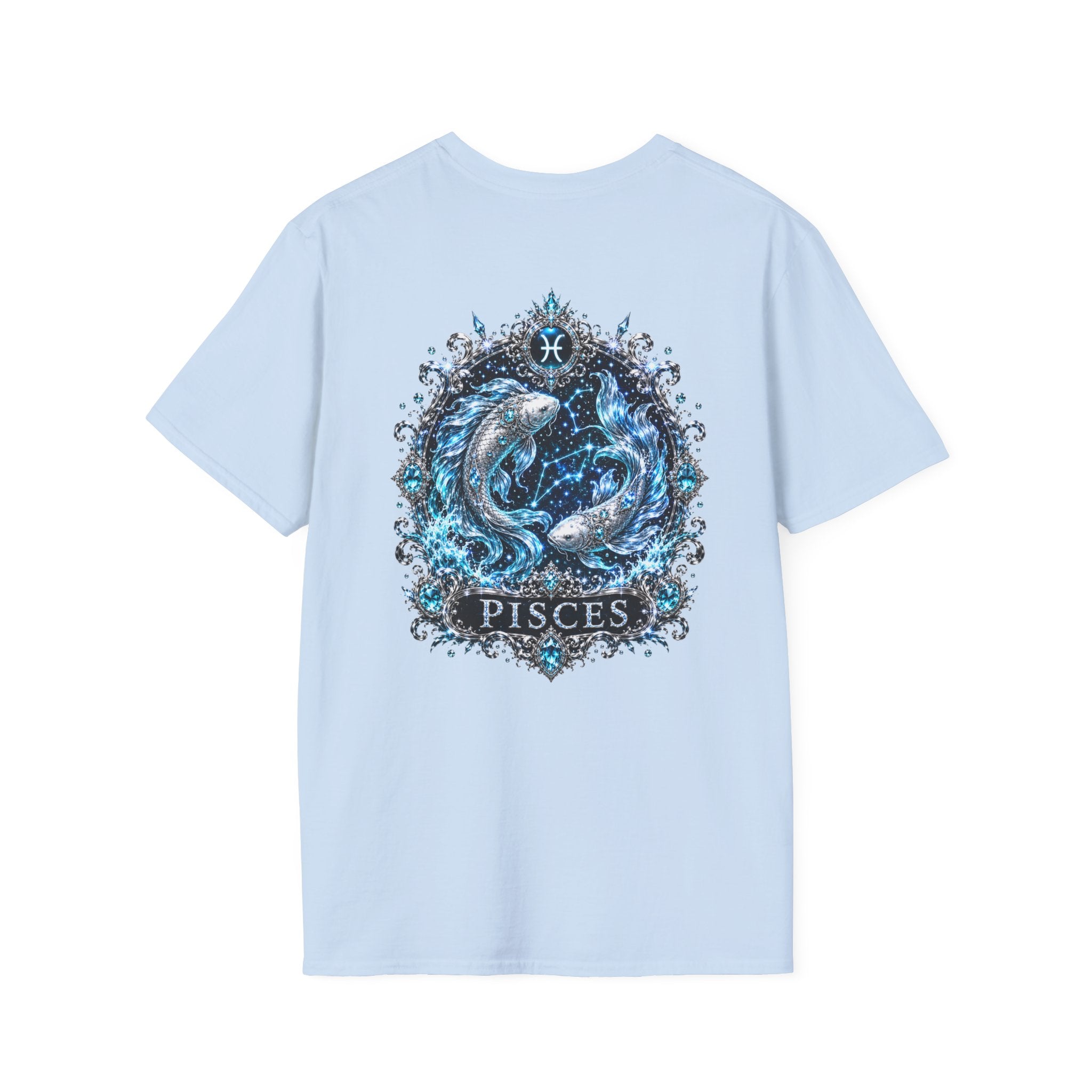 ✨ Pisces Aquamarine Tee — Zodiac Collection by Valentina Melani