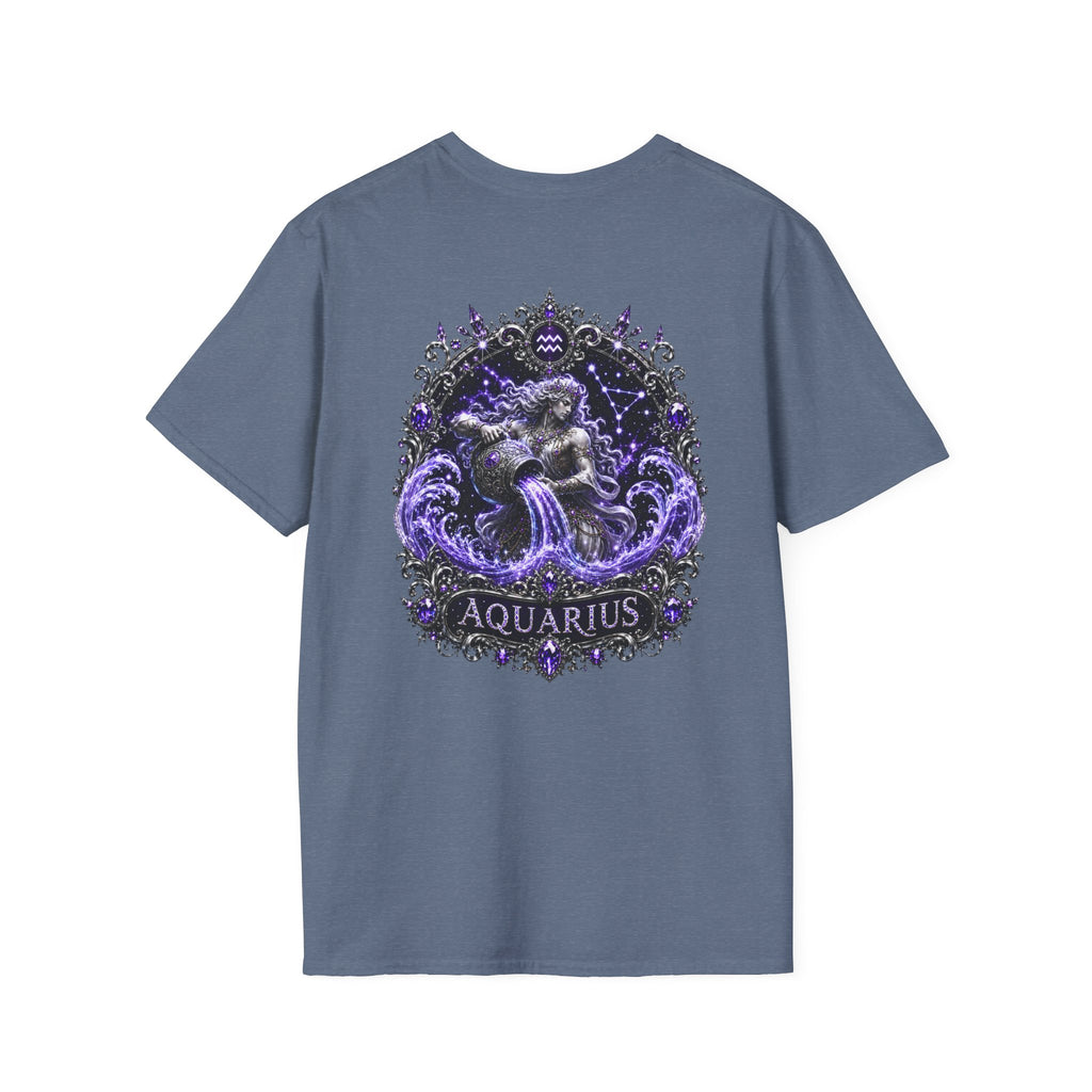 ✨ Aquarius Amethyst Tee — Zodiac Collection by Valentina Melani