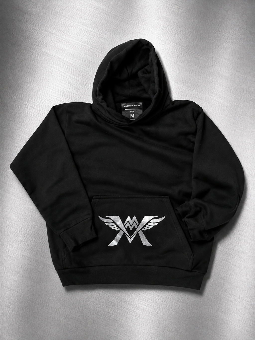 Valentina Melani Exclusive Silver Foil Hoodie