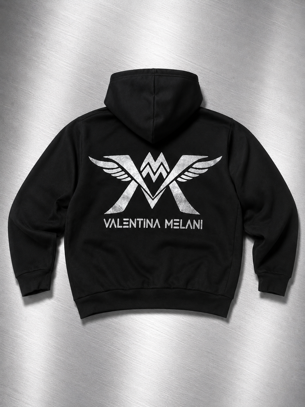 Valentina Melani Exclusive Silver Foil Hoodie