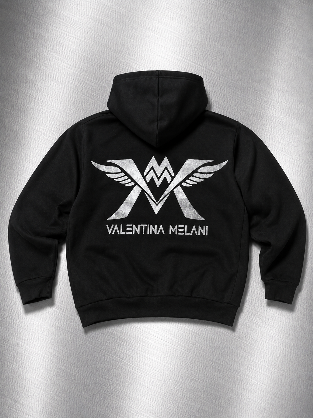 Valentina Melani Exclusive Silver Foil Hoodie