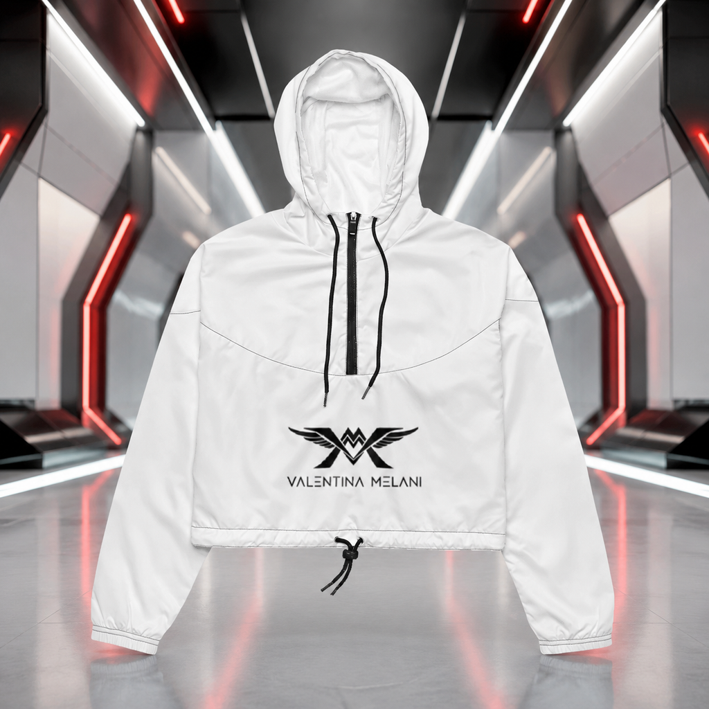 Women's Cropped Windbreaker with Black Trim - Original Valentina Melani exclusive design