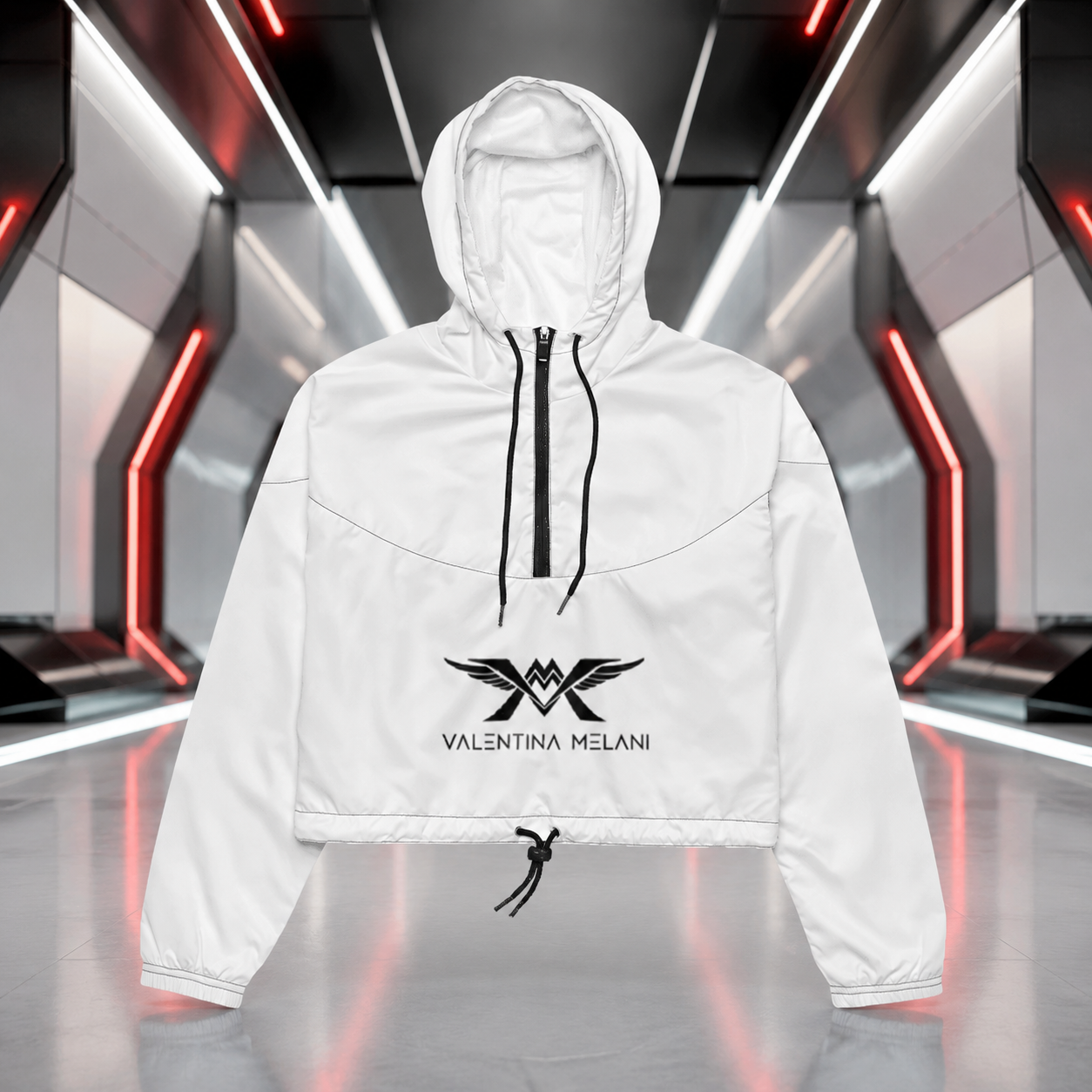Women's Cropped Windbreaker with Black Trim - Original Valentina Melani exclusive design