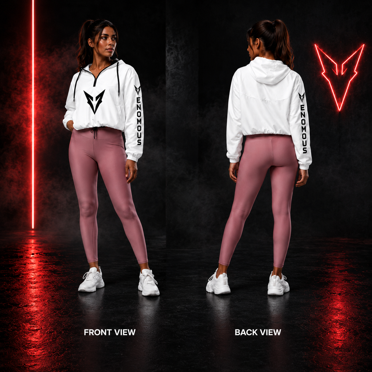 Women’s Venom cropped windbreaker with White or Black Trim