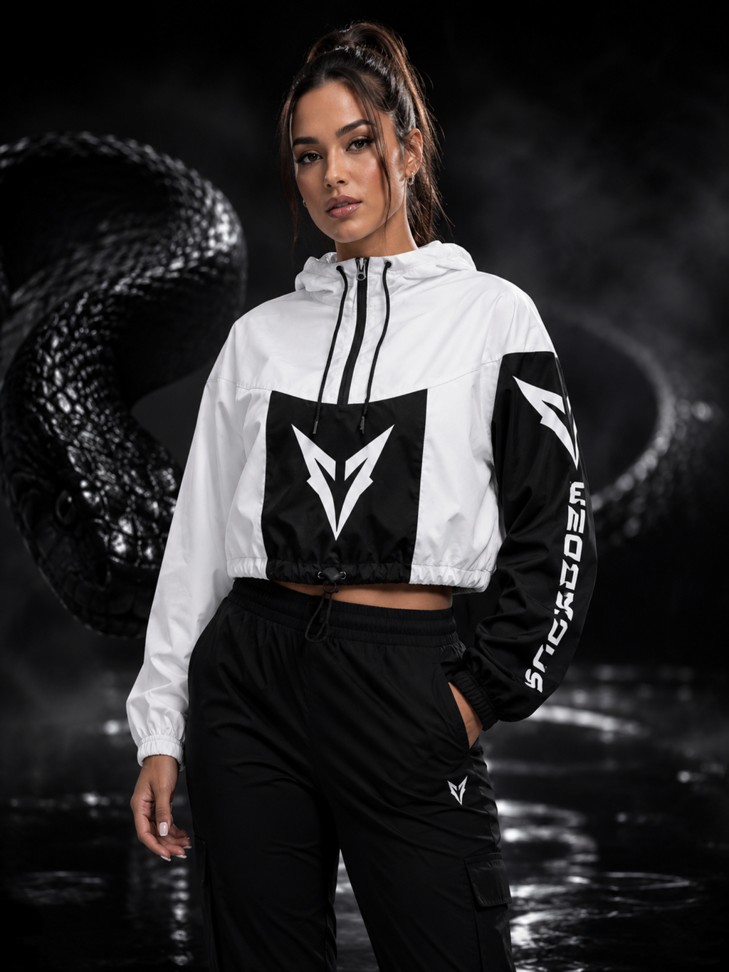 Venom with Black Trim - Women’s cropped windbreaker