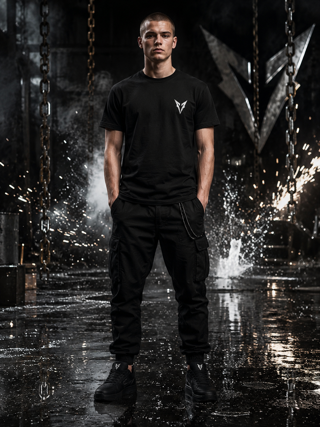 Vertical Venomous Silver Foil Ultra Cotton T-Shirt