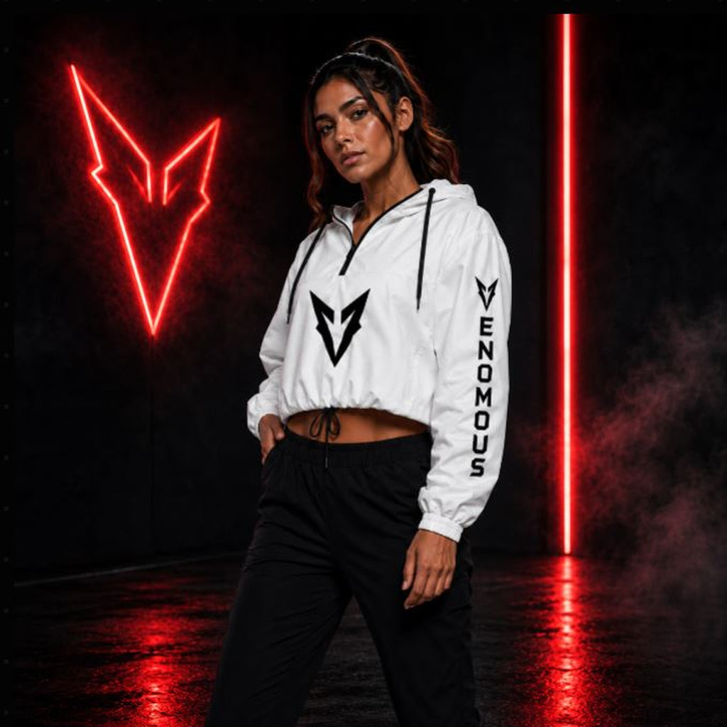 Women’s Venom cropped windbreaker with White or Black Trim